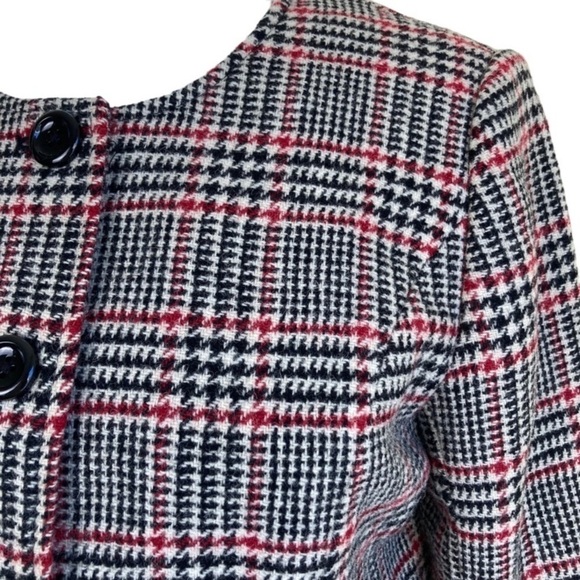 Appleseed’s Vintage Wool Blazer Buttonfront Houndstooth Jacket Classic Tailored - Picture 3 of 16
